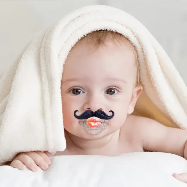 Funny baby pacifiers - Moustache, Tooth or Pets