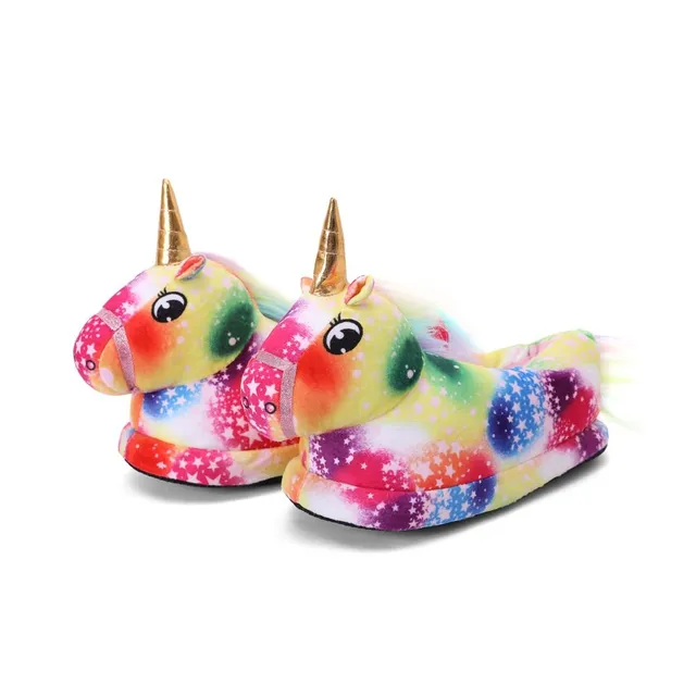 Papuci copii drăguți pentru salopetă / unicorn colorat