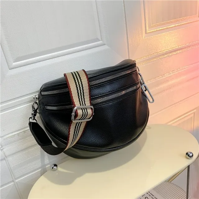 Fashionable women's fanny pack with double zipper