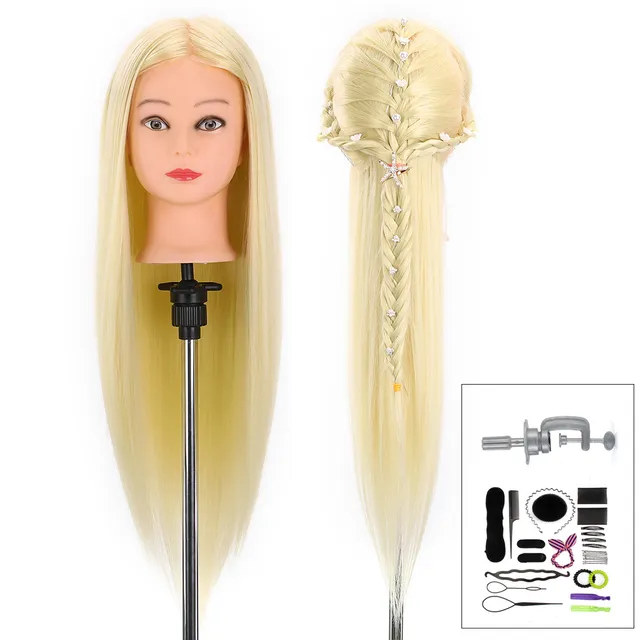 Hairdresser Training Kit - head with wig + set for braiding