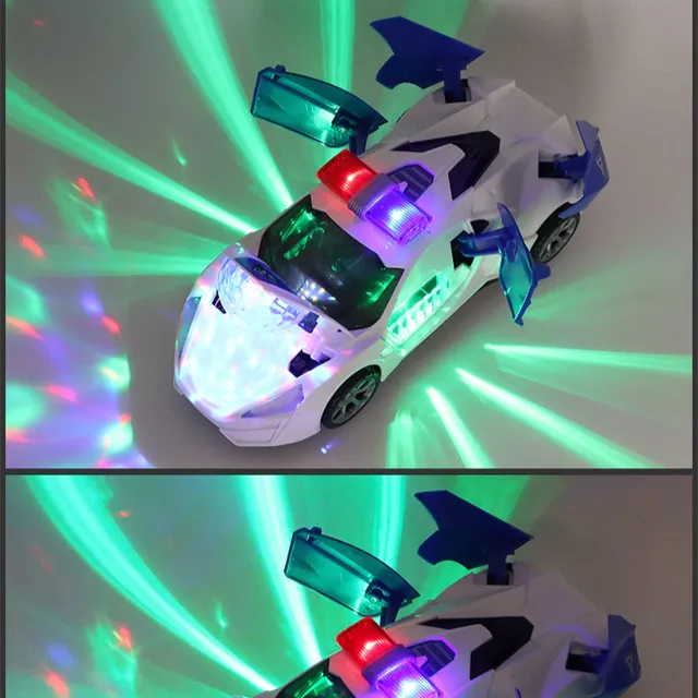 Electric dance police car with light effects