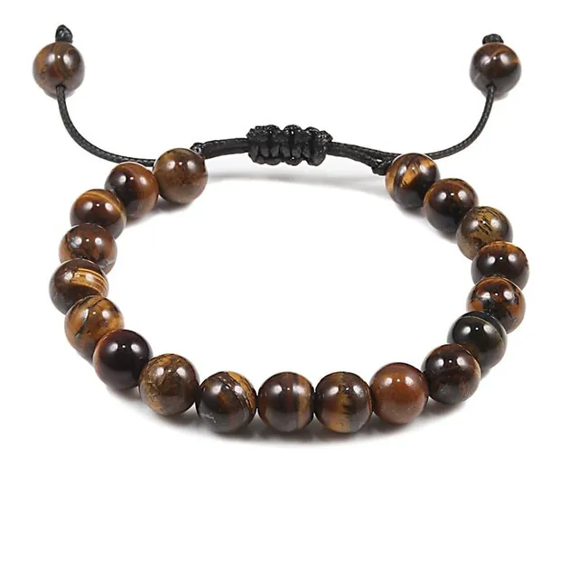 Unisex bead bracelet made of stone Tiger Eye