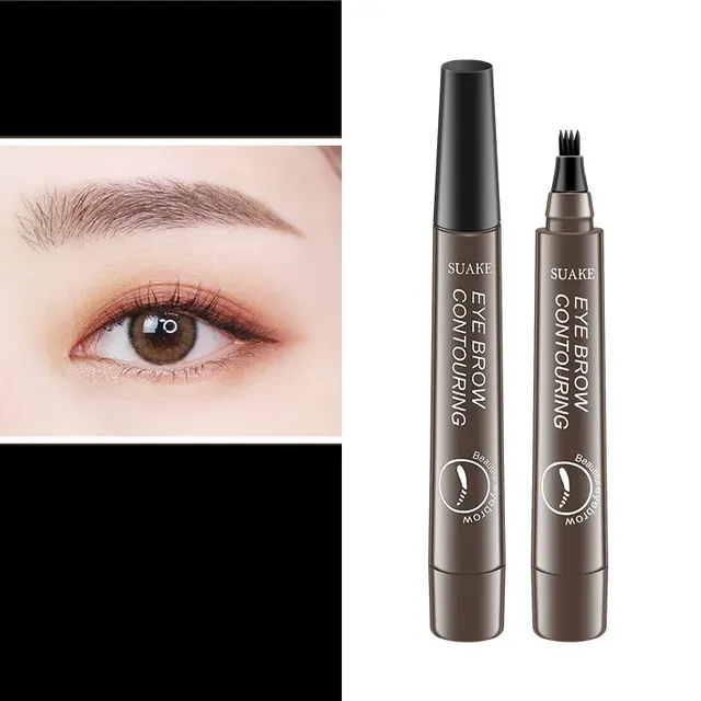 Female waterproof eyebrow pencil with 4 spikes for natural eyebrow appearance