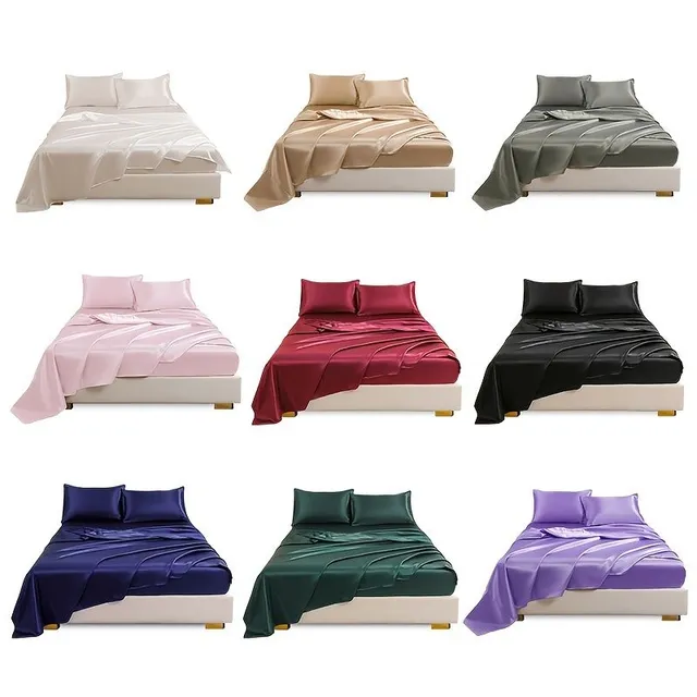 4pc Luxury satin sheets - Silk soft for sleeping for the bedroom and room for guests