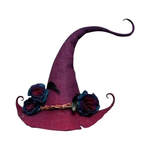 Stylish witch hat with decorative flowers - Halloween