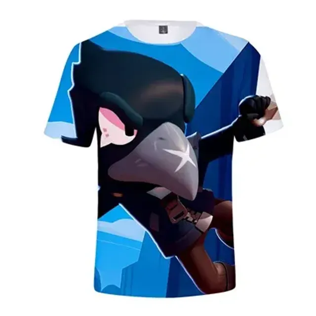 Kids short sleeve shirt with prints of popular Brawl Stars characters