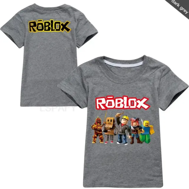 Stylové dětské jednobarevné tričko s krátkým rukávem a potiskem postav ze hry ROBLOX