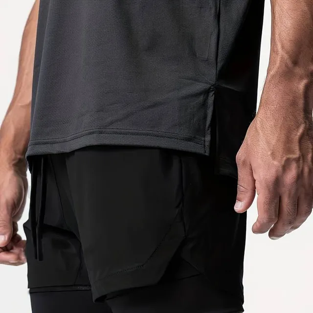 Men's sports shorts with quick drying and inside pocket - 2v1