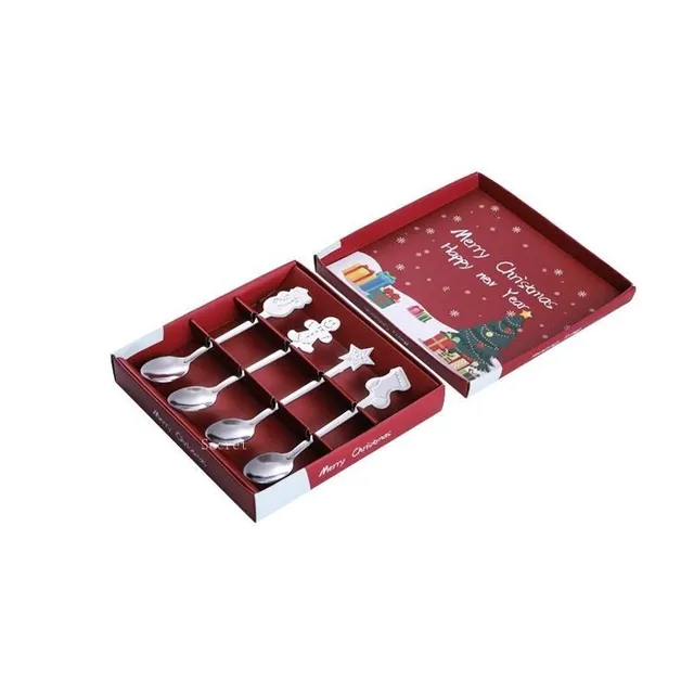 Christmas teaspoons in gift box 4 pcs