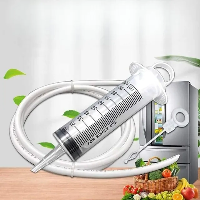Refrigerator drain cleaning device