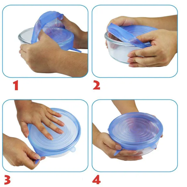 Silicone lids for containers 6 pcs