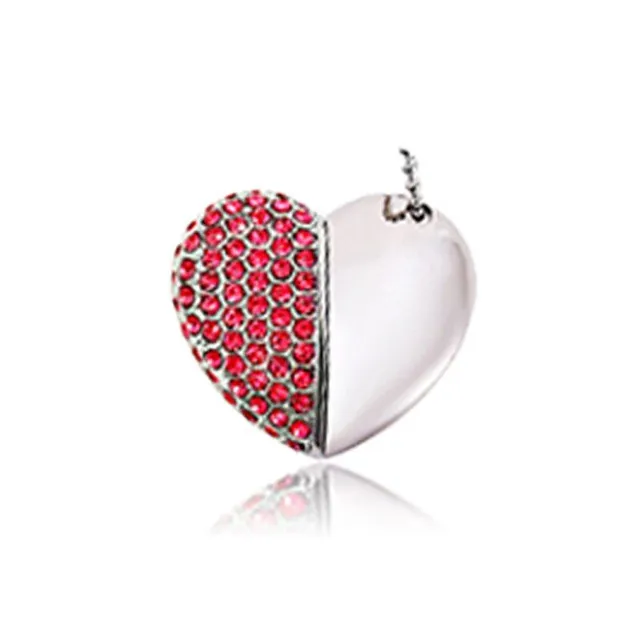 USB flash drive heart with rhinestones