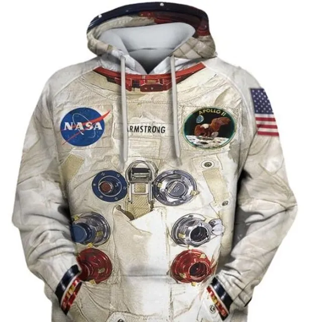 Uniszex pulóver 3D nyomtatással NASA