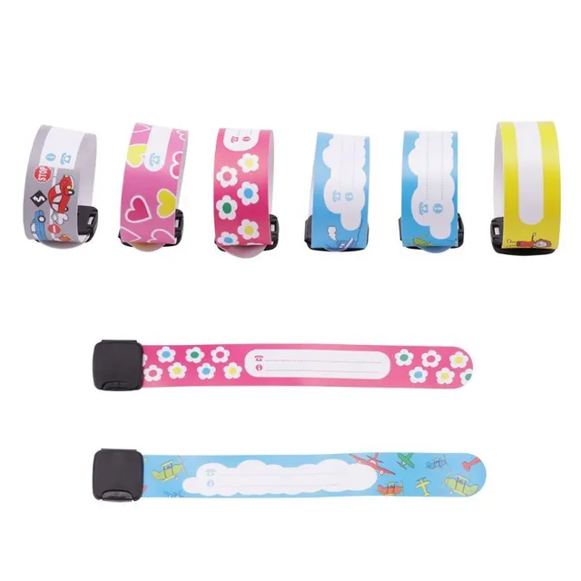 Set of reusable identification bracelets for children