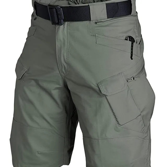 Male multifunctional tactical shorts - waterproof outdoor cargo shorts with pockets, ideal for hiking and trekking