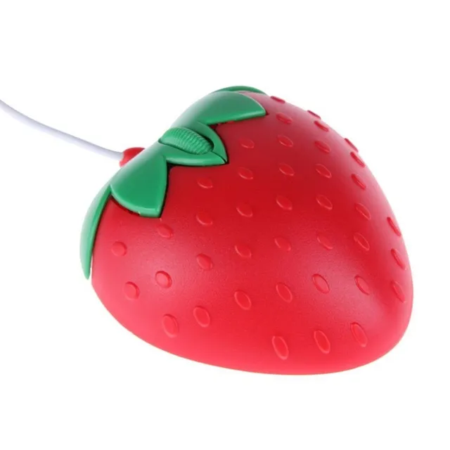 Strawberry-shaped USB computer mouse