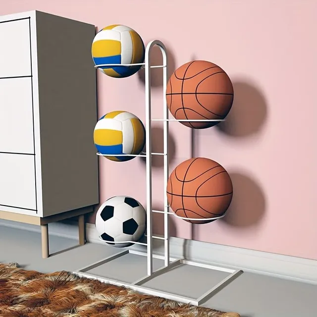 Suport de bile din oțel - Pentru baschet, fotbal și volei - Design elegant și practic
