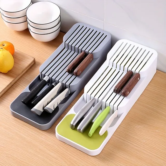 Organizer to drawer with 9 knife slots - for safe and clear storage in the kitchen
