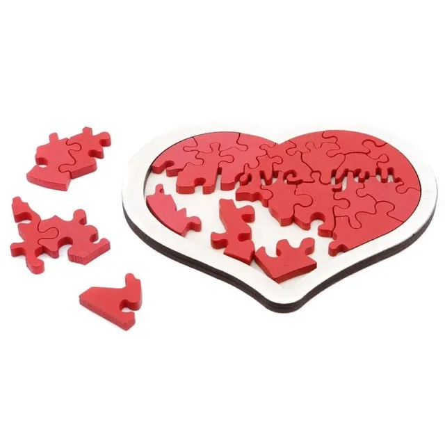 Wooden puzzle in the shape of the heart A1618