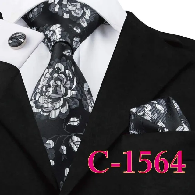 Men's luxury set with pattern | Tie, Handkerchief, Cufflinks