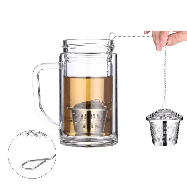 Stainless steel strainer for steeping tea leaves