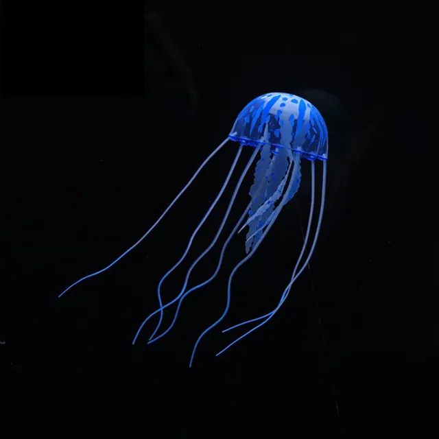 Lighting artificial jellyfish into the aquarium - decoration