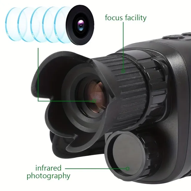 Noční monokulár GengYao R7 s Full HD rozlišením, zoomem a infračerveným přísvitem - ideální pro profesionální lov a sledování zvěře