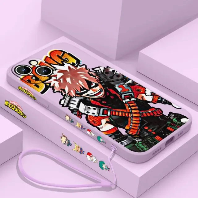 Coque en silicone stylée pour iPhone avec motifs de l'anime My Hero Academia