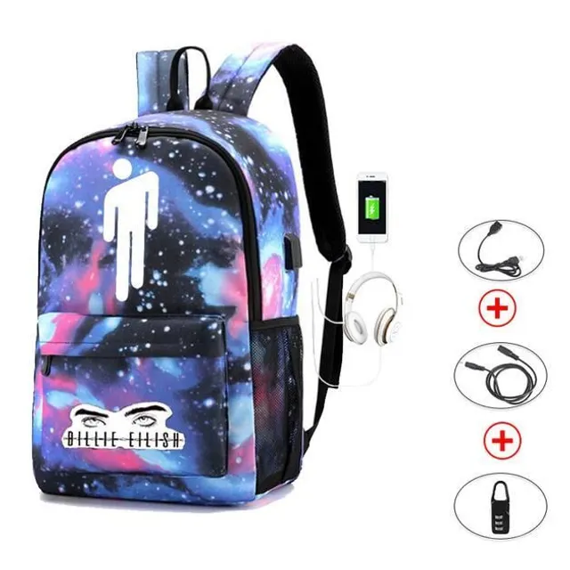 Beautiful school backpack for girls and boys with Billie Eilish motif as pictures 7