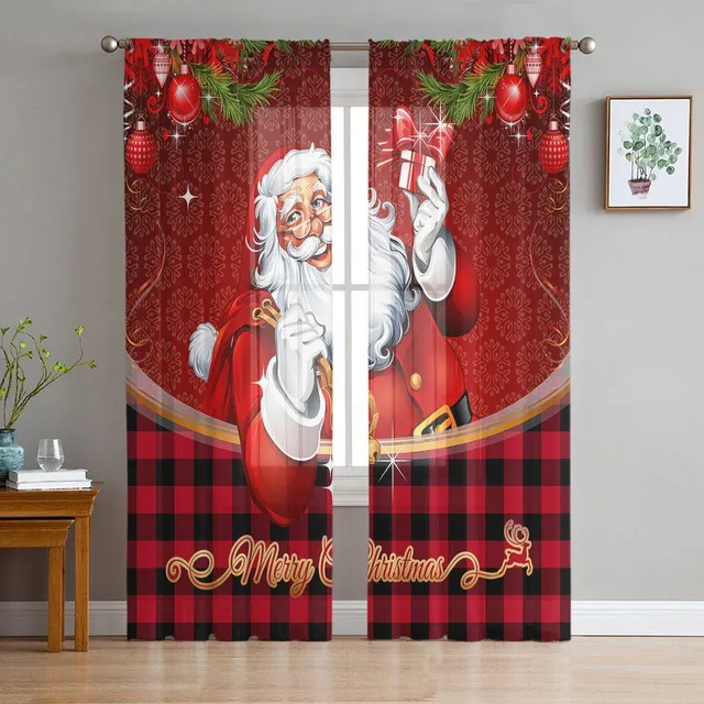 Christmas curtain with thematic motifs - various types