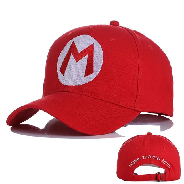 Baseball cap with embroidered Mario or Luigi logo