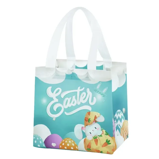 Large-night gift bag made of nonwoven fabric with rabbit motif