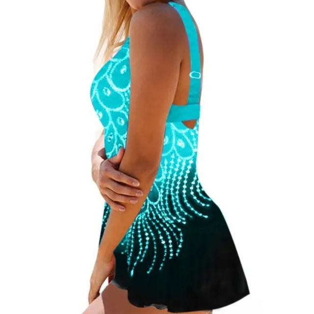 Women's black swimsuit with interesting decoration
