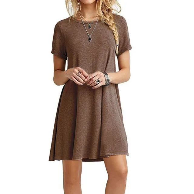 Elegant ladies dress above the knee with short sleeves