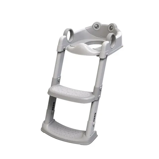 Folding potty with adjustable ladder for training in toilet