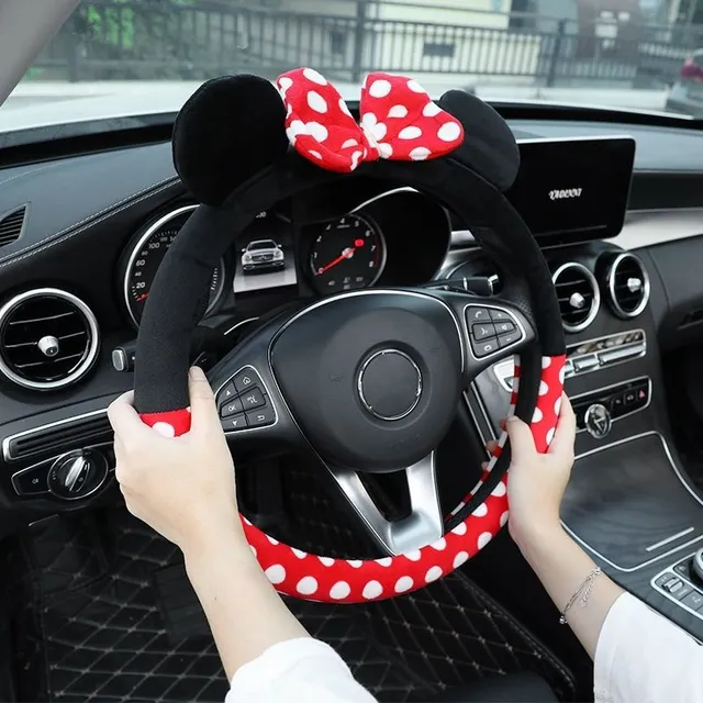 Cute plush steering wheel cover - popular cartoon characters