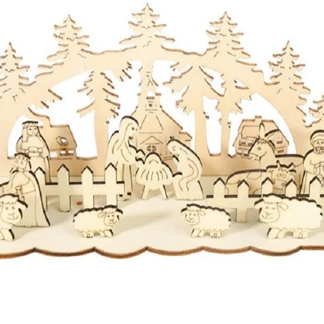 Wooden nativity scenery