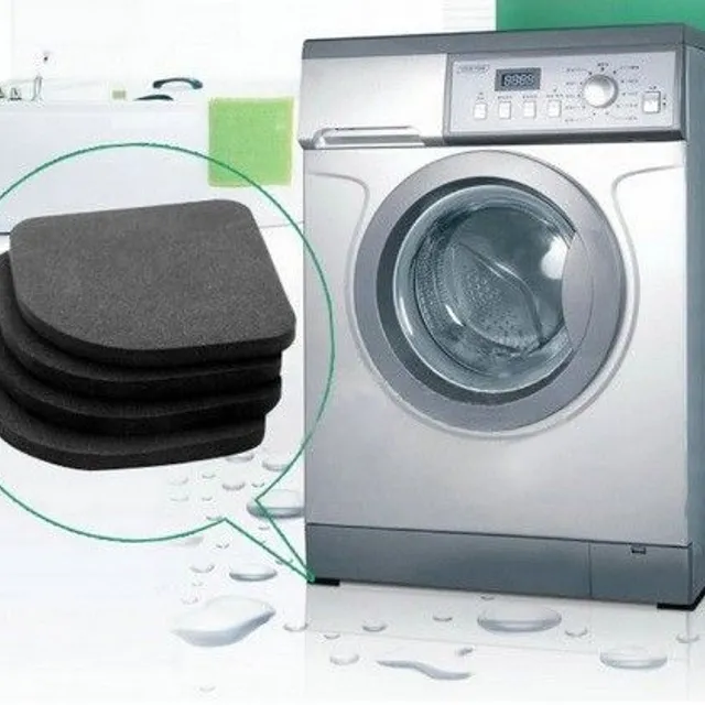 Anti-vibration pads under the washing machine