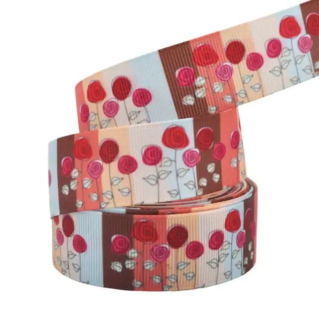 Elastic belt with printing sunflowers - 25 mm, 4.5 meters