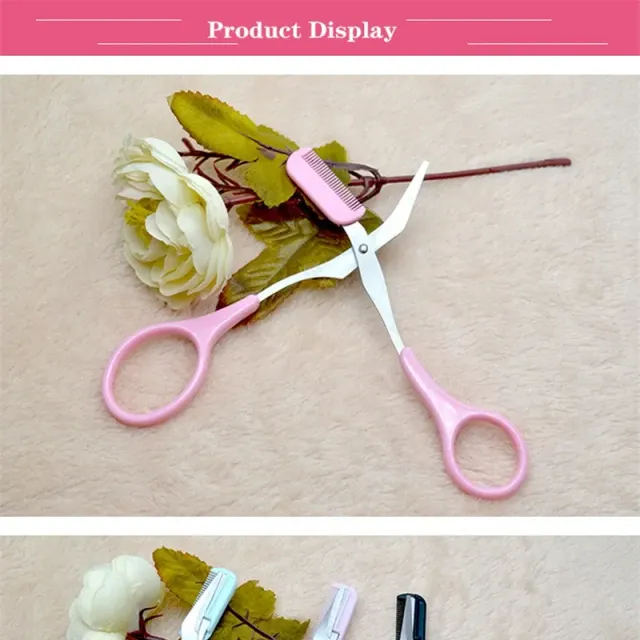 Eyebrow scissors and eyelashes with comb