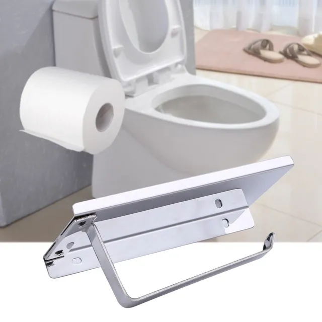 Toilet paper holder with telephone stand