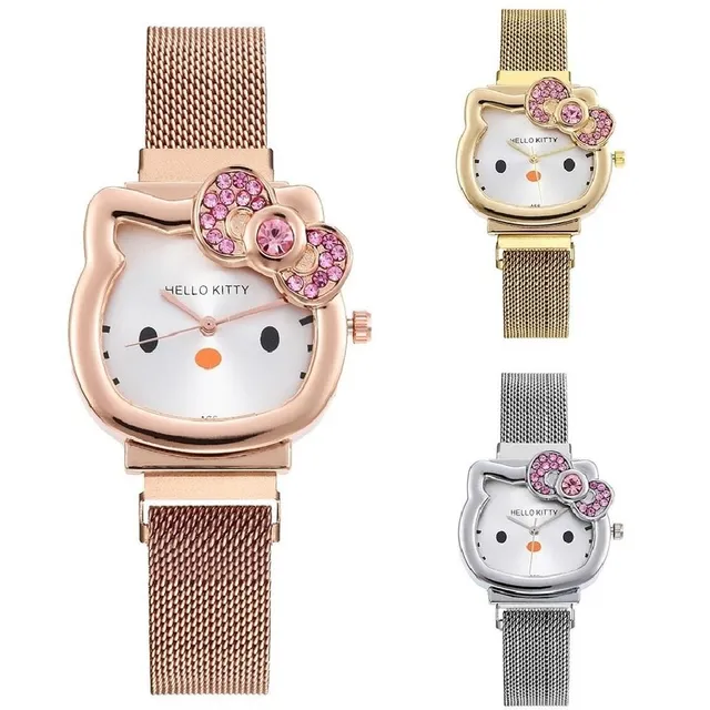 Klasické moderní trendy stylové hodinky s motivem oblíbené Hello Kitty Wardy