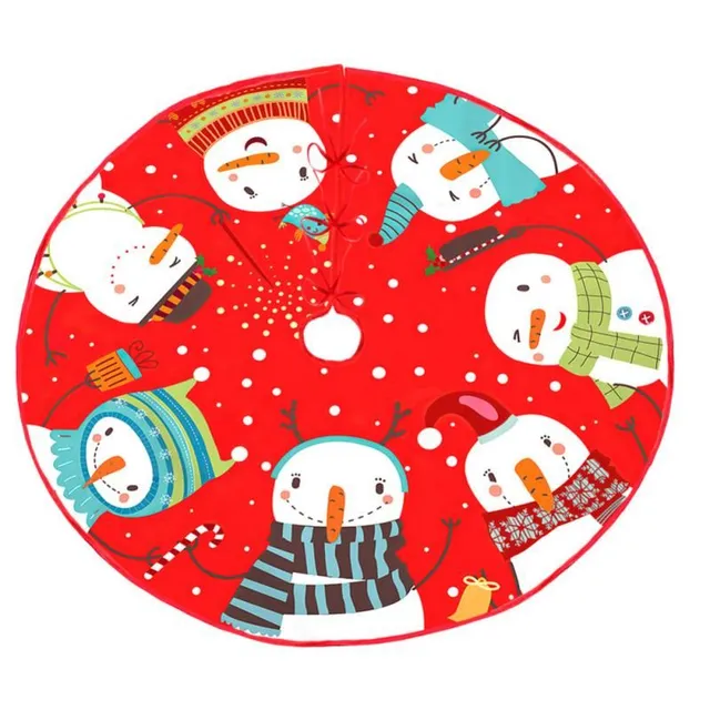 Christmas solid tablecloth under the tree with festive motifs