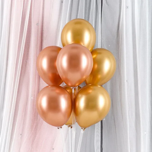 Gold metal latex balloons 12inch as-picture-2