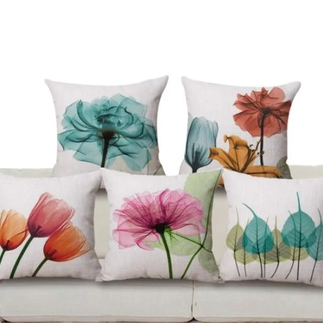 Floral pillowcase 45 x 45 cm