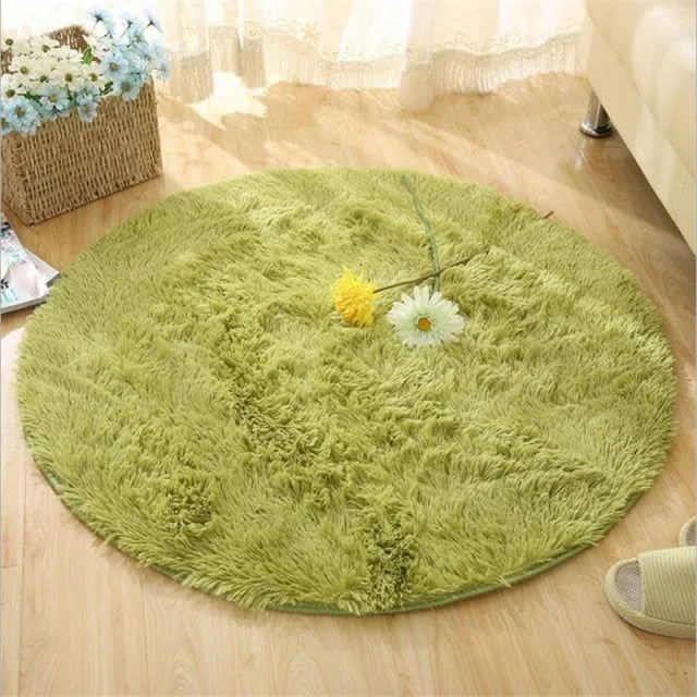 Round shaggy carpet - more variants