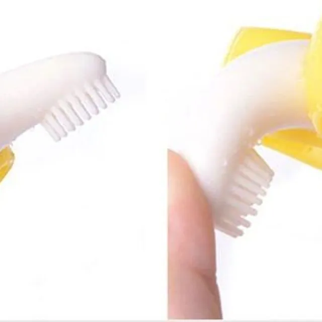 Silikónová zubná kefka v tvare banánu
