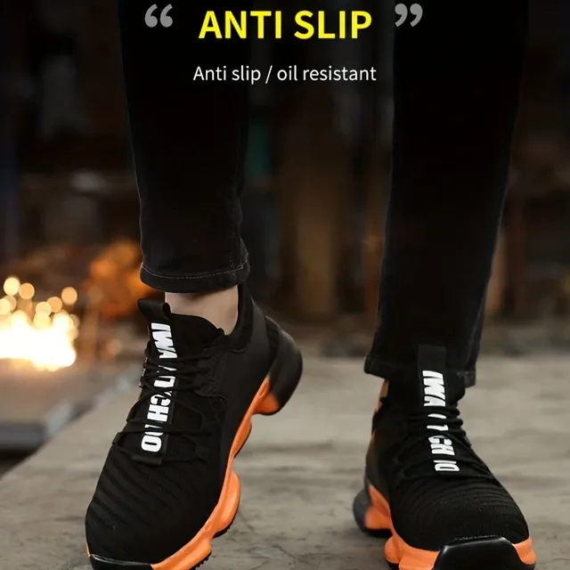 Pánské bezpečnostní pracovní boty s ocelovou špičkou, odolné proti propíchnutí, nárazu a uklouznutí