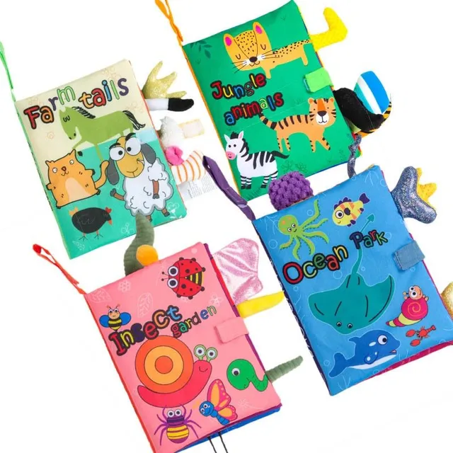 Children's educational cloth book with animals