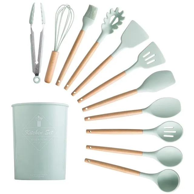 Kitchen utensils set in stand 12 pcs